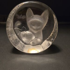 Crystal Cat Paperweight by Zajecar
